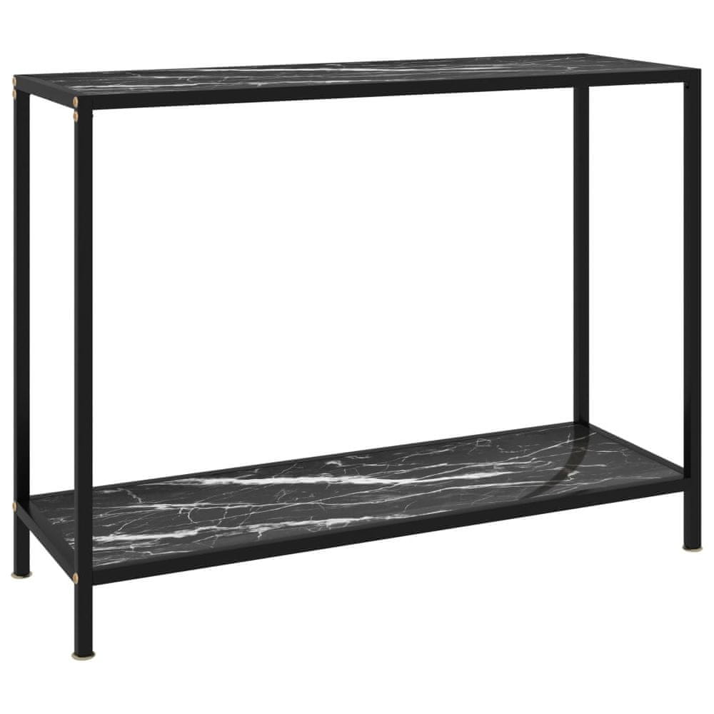 Petromila vidaXL Konzolový stolík, čierny 100x35x75 cm, tvrdené sklo
